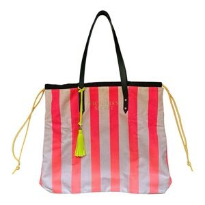 NWOT Victoria's Secret Pink and Black Tote with Striped Design